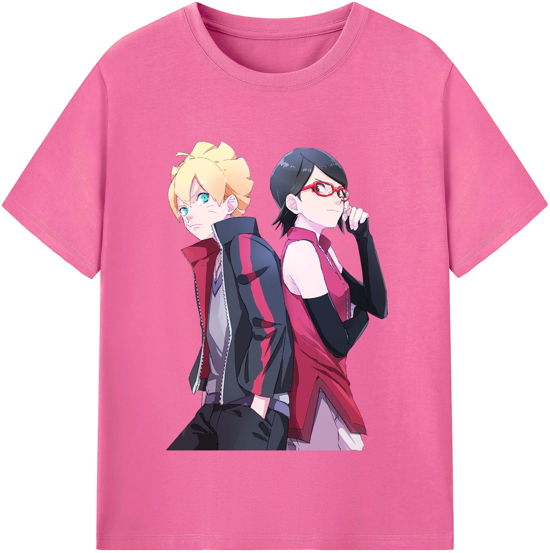 （画像用） NARUTO -ナルト- うちは サラダ Uchiha Sarada レディースカジュアルプリントTシャツ（綿100％）